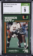 1991 MIAMI BUMBLE BEE #76 WARREN SAPP CSG 9