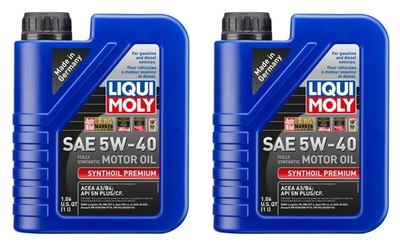 Liqui Moly 5W-40 1L SYNHOIL PREMIUM Full Synthetic 2040 Engine Oil (2-PK)