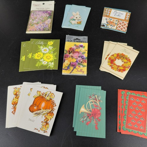 Vintage Bridge Tally Score Cards Lot Mixed Designs Floral Holiday Multicolor