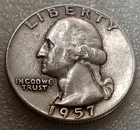 🟅 1957-D 90% Silver Wash. Quarter 25¢ 69-Year-Old Coin