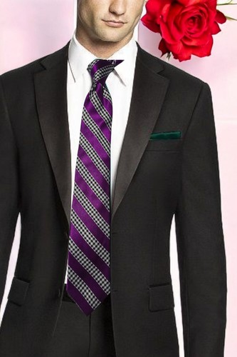 🔥BEN SHERMAN STUNNING, SLIM PURPLE PLAID SILK NECKTIE, NWOT - Picture 2 of 12