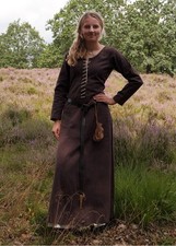 Cotehardie Ava Mittelalterkleid braun Mittelalter Outfit Gewandung LARP