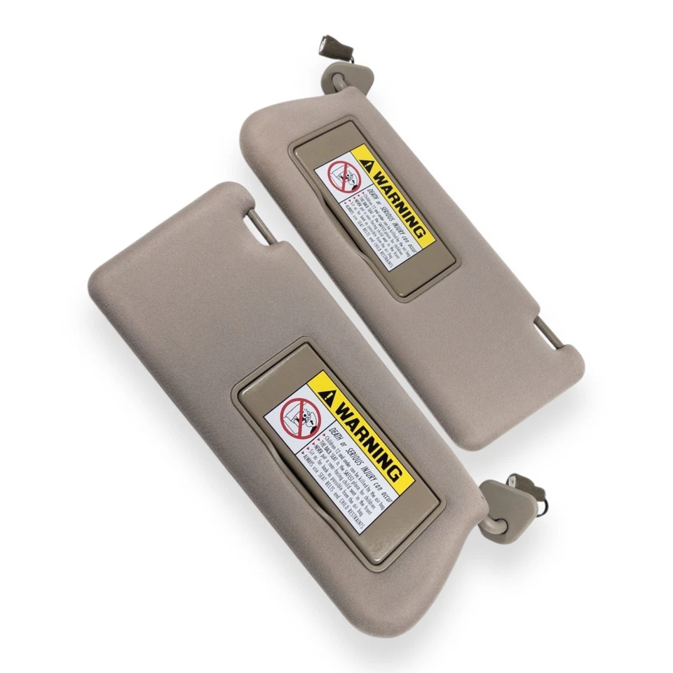 2002-2005 Hyundai XG350 Driver & Passenger Side Sun Visor Pair Set Tan - Image 3 of 4