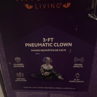 Living 3 ft Multicolor Clown Halloween Decor Motion Activated Sound Effects