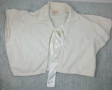 Vintage  Avoca Anthology Angora Wool cardigan Ladies size 2 white tie front crop