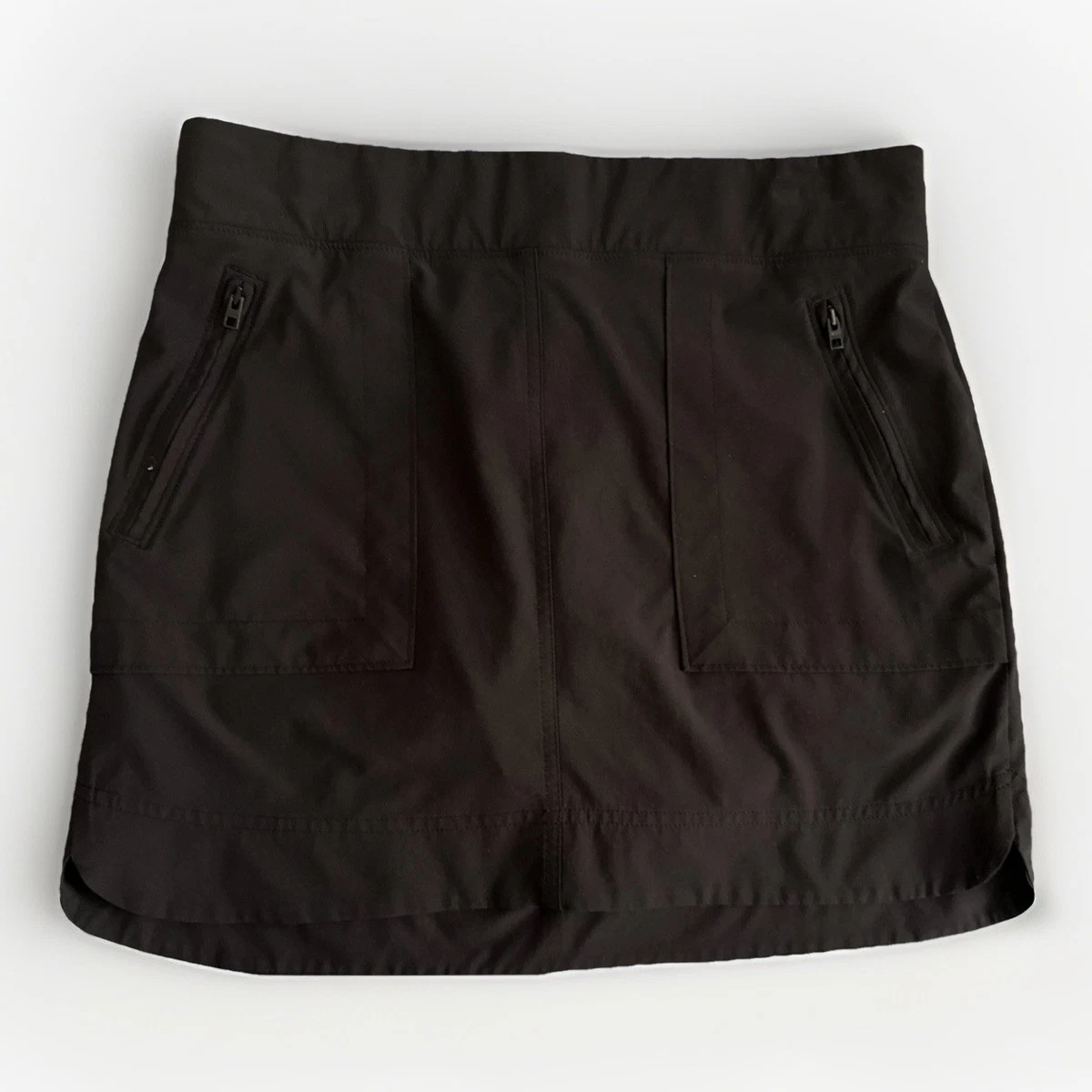 Women Versatile Black A-line Stretchy Flared Casual Pleated Mini Skater Skirt
