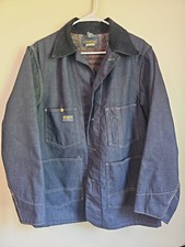 OshKosh Sanforized Denim Chore Jacket 40 REG 70's Union Blanket Lined VTG USA