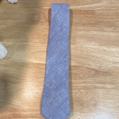 J.CREW Ludlow Linen Tie Blue Geometric Pattern Woven Men s One Size