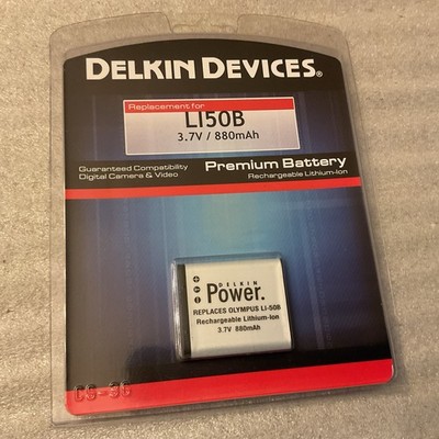 Delkin Devices Li-50B Olympus Replacement Battery, NEW, 3.7 V, 880 mAh, See Pics