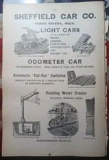 ~1895 Print Ad SHEFFIELD CAR COMPANY Three Rivers Michigan Velocipede Railroad 