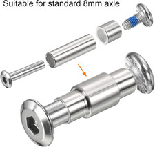 Inline Axle Bearing Spacers, 8 Pack Skates Speed Spacer Hardware Aluminum for...