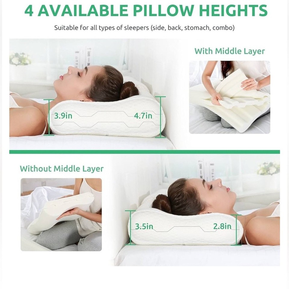 UTTU Cervical Pillow for Neck Pain Relief Memory Foam Neck Pillow Queen