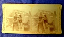 NATIVE WOLPI CHIEF PUEBLO MOKI CLIFF DWELLERS ARIZONA Vintage stereoview photo