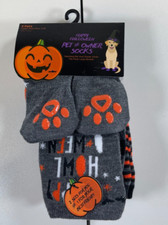 NWT Happy Halloween "Howloween" Pet And Owner 2 Pair Socks Size 5-10 And A Pet