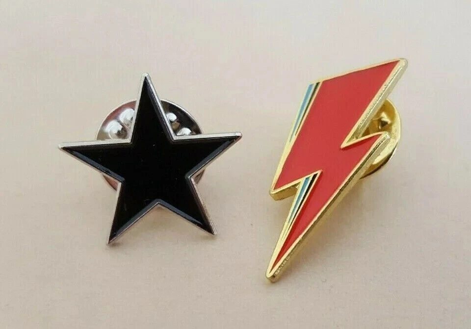 Lightning Bolt Aladdin Sane and Blackstar Badge David Bowie Pin Set - Image 2 of 4