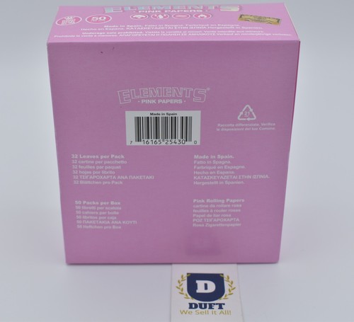 ELEMENTS rosa Kingsize schmale Rollpapiere 32 Blätter Broschüre Pack 1 6 25 50 Box - Bild 3 von 18