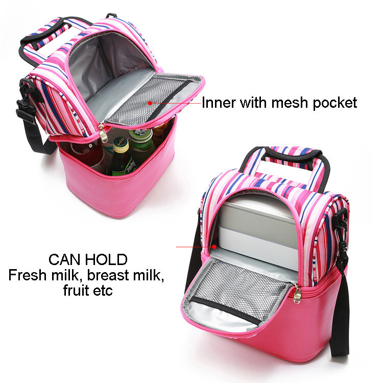 Insulated lunch bag: Large capacity HighQuality Double deck  Lunch Bag
