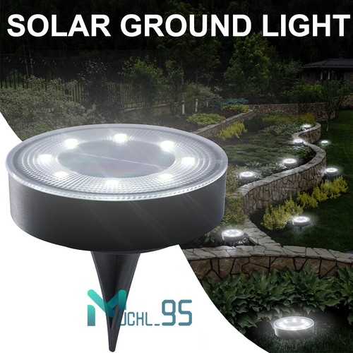 LED Solar Garden Flat Buried Light Outdoor Disk In-Ground Lights Garden Pathway