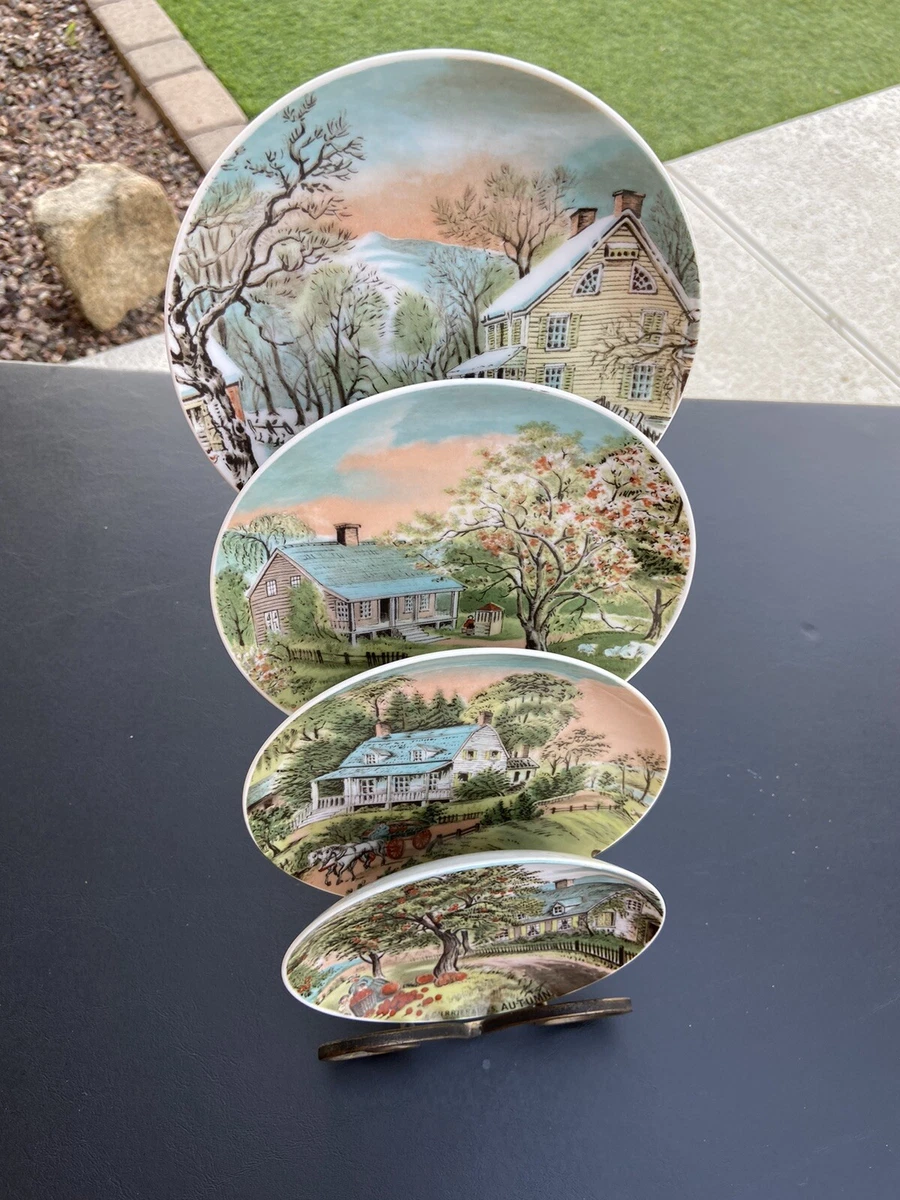 Currier Ives The Four Seasons Set of 4 Plates 6.25