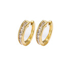 925 Sterling Silver Square Cz Huggie Hoop Earrings 16mm/0.6" Women Men Gift Pe28