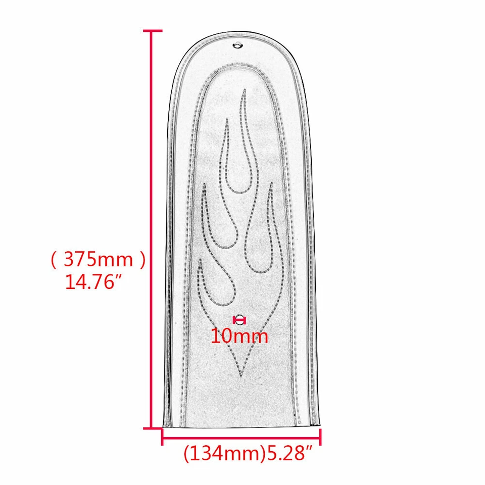 Babero guardabarros trasero de cuero negro llama para Harley Dyna FXD Super Wide Glide Bob Foto 2 de 4