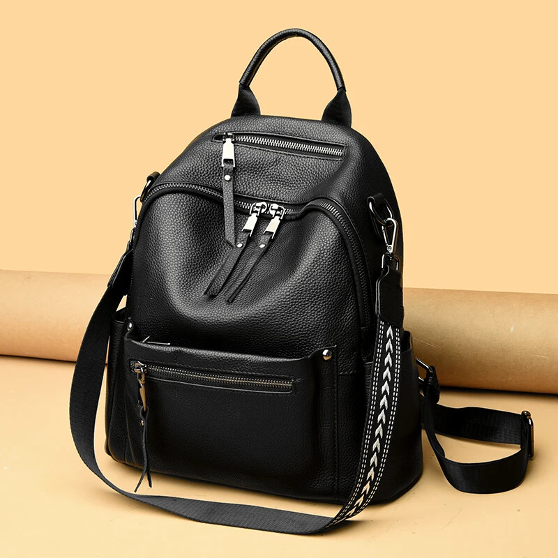 Genuine Women Backpack Ladies Travel Sac Girls Shoulder School Bag