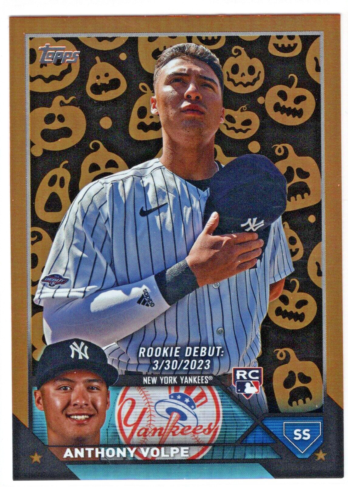 2023 Topps Update Halloween Jack O'Lantern RD SP #US77 Anthony Volpe Yankees