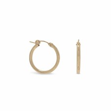 12/20 Gold-filled 2mm x 22mm Hoop Earrings