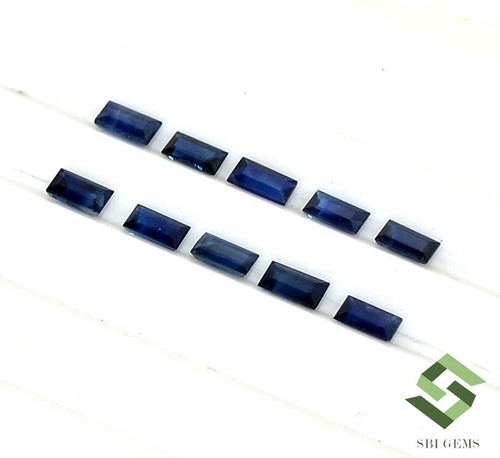 4x2 mm Natural Blue Sapphire Baguette Cut Lot 10 Pcs 1.59 CTS Loose Gemstones - Picture 3 of 5