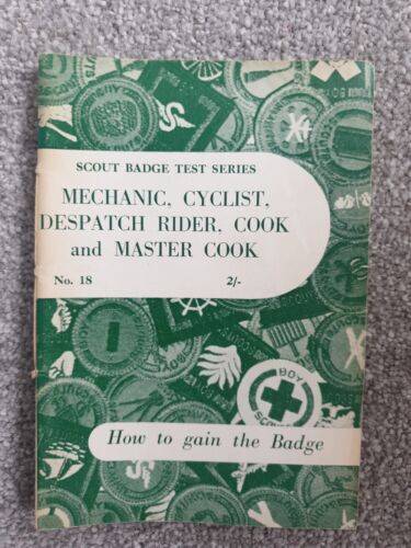 Scout Badge Test Series No18 Mechanic, Cyclist, Despatch Rider, Cook and Master  - Foto 1 di 1
