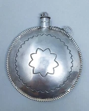 Large Antique Native American Navajo Silver  Canteen