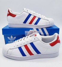 red and white shell toes