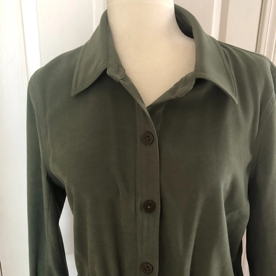 Denim & Co. Conjunto de chaqueta y pantalón manga larga con botones - OLIVA - PEQUEÑO LEER MÁS ABAJO Foto 4 de 4