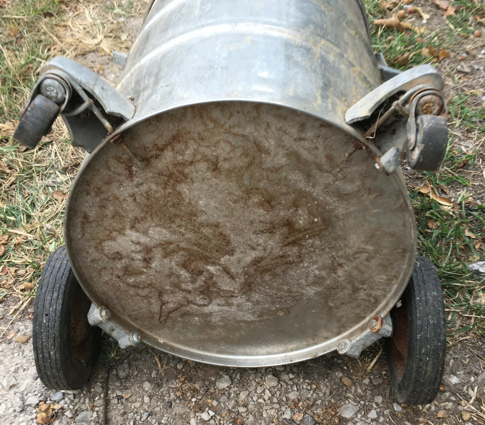 Stainless Steel Shop Vac Canister on Wheels trash can barrel drum