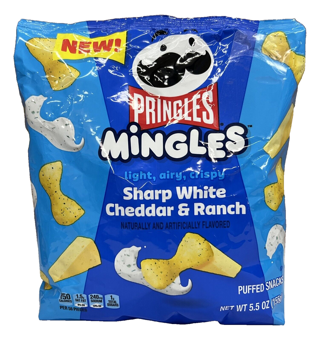 Pringles Mingles Light Airy Crispy Sharp White Cheddar Ranch