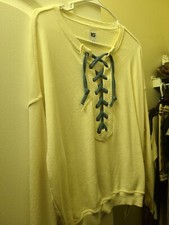  250 Women's NSF Ivory Excl Denim Lace Long Sleev Sweatshirt XS / P