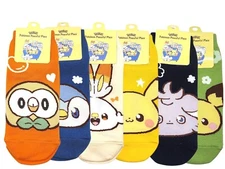 6 Pairs Pokemon Peaceful Place Face Pattern Sneaker Socks for Women