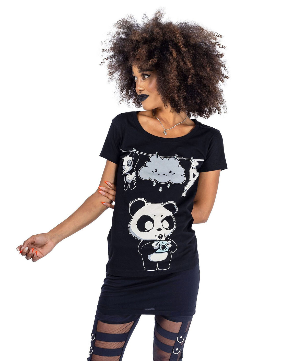 Killer Panda T-Shirt Hang Out Kawaii Bear Anime Manga Cartoon Bambusbär Pandabär
