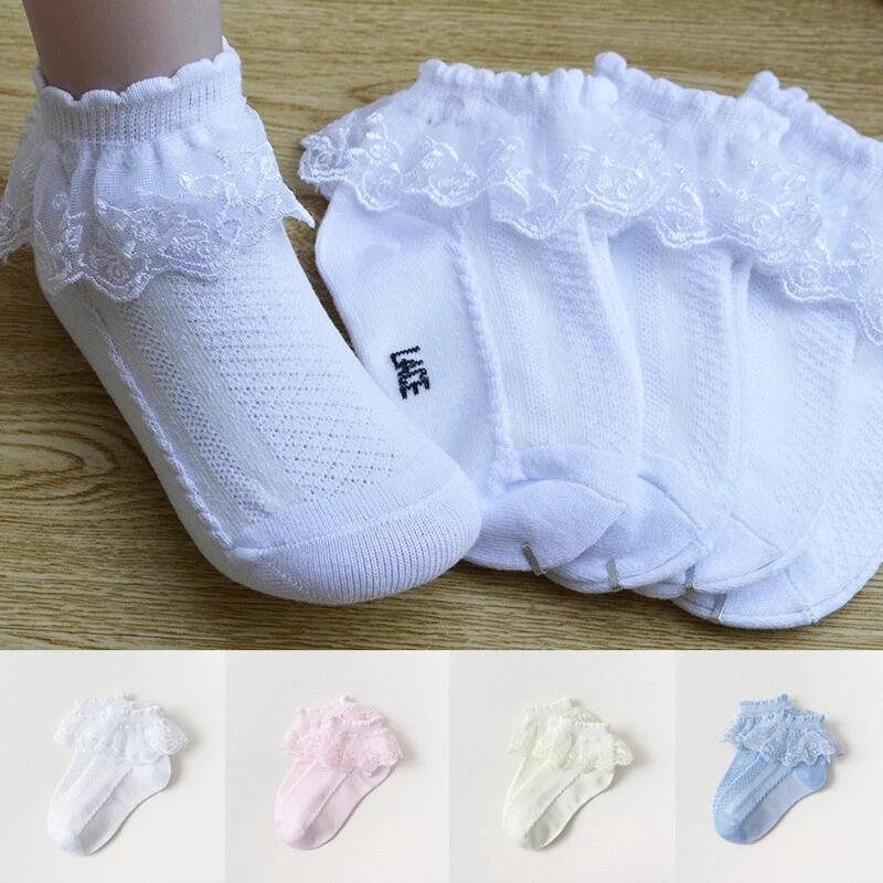 Baby Infant Kids Girls Lace Frilly Ruffle Socks Short Ankle Socks Princess  Socks