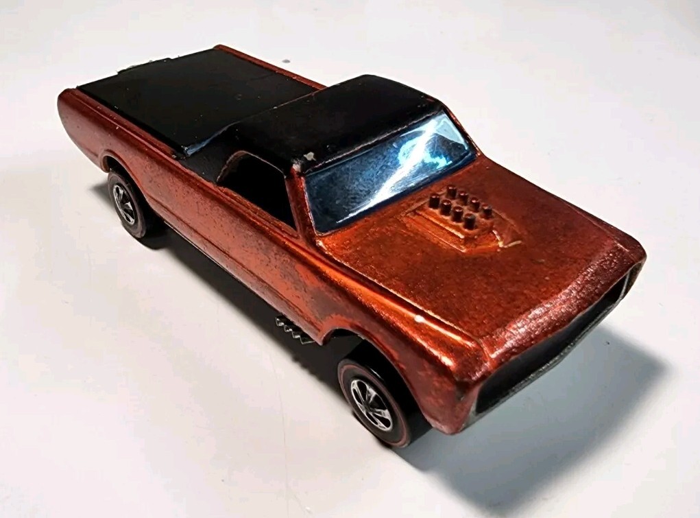 Vintage Hot Wheels Redline US Orange Custom Fleetside 1/64 Diecast