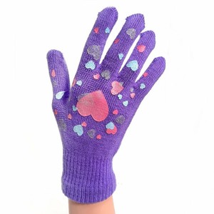 purple winter gloves