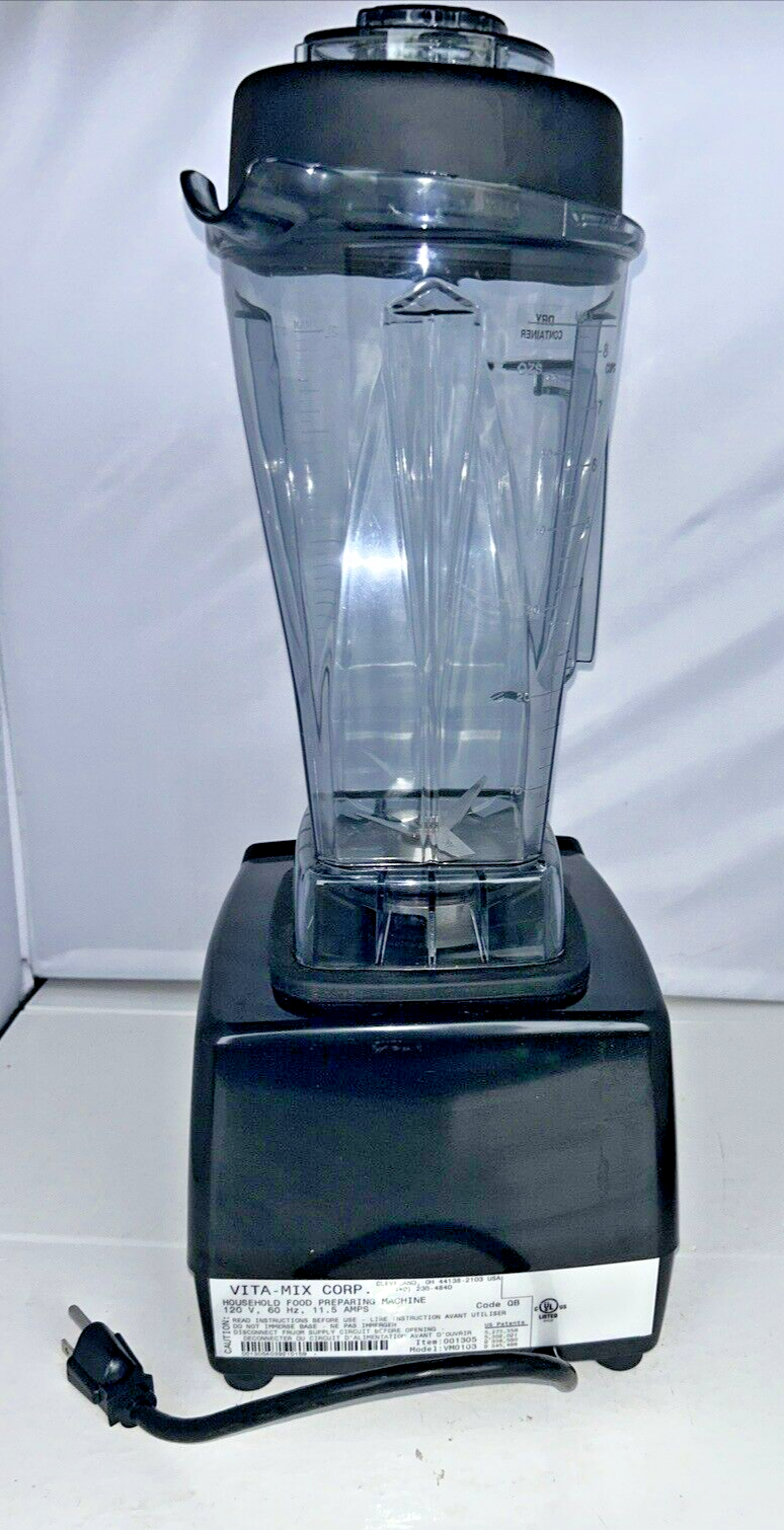 Black Vitamix Professional Grade Super 5000 Blender Model VM0103 w food