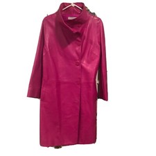 Carolina Herrera Hot Pink Soft Leather Jacket With 100% Silk Lining