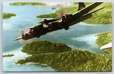VINTAGE POSTCARD WORLD WAR 2 MILITARY AIRCRAFT PLANE GIZO SOLOMON ISLANDS