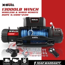 X-BULL Electric Winch 13000lbs 12V Synthetic Rope Towing Trailer Truck 4WD 4x4