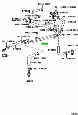 TOYOTA OEM Genuine Pipe Sub-Assy, Heater Water 87208-90K06 | eBay