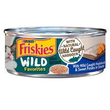 Friskies Wild Favorites Mini Bites Wet Cat Food Haddock, 5.5 oz Can