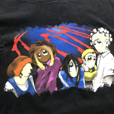 Vintage 1998 KORN Band T-shirt Anime Cartoon Giant Rock long Vintage 1998 KORN Band T-shirt Anime Cartoon Giant Rock long