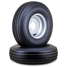 2 Wanda Trailer Tire Wheel Assembly 5.70-8 6-ply W4 Lugs On 4 Pcd Silver Rim