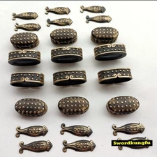 6Set Brass Menuki Kashira Fuchi Collar for Japanese Sword Katana Wakizashi Tanto